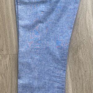 Vintage/Retro Blue Irish Linen Pants with Side Adjusters